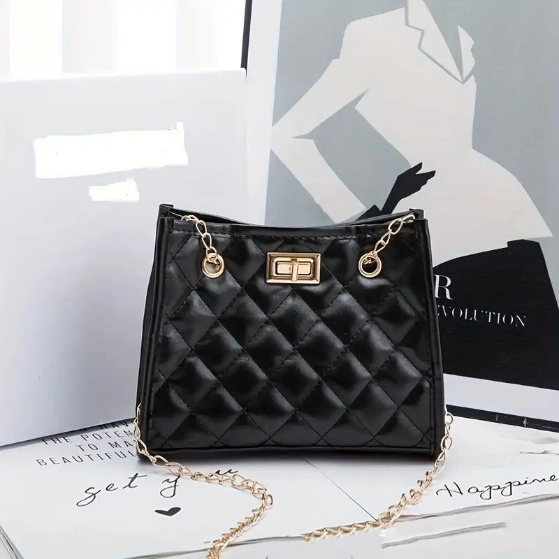 Women's Shoulder Bag Korean Style Vintage PU Leather Black