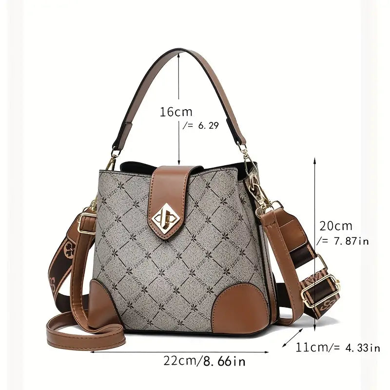 Women's Shoulder Bag, Travel, School Bucket Bag PU Leather