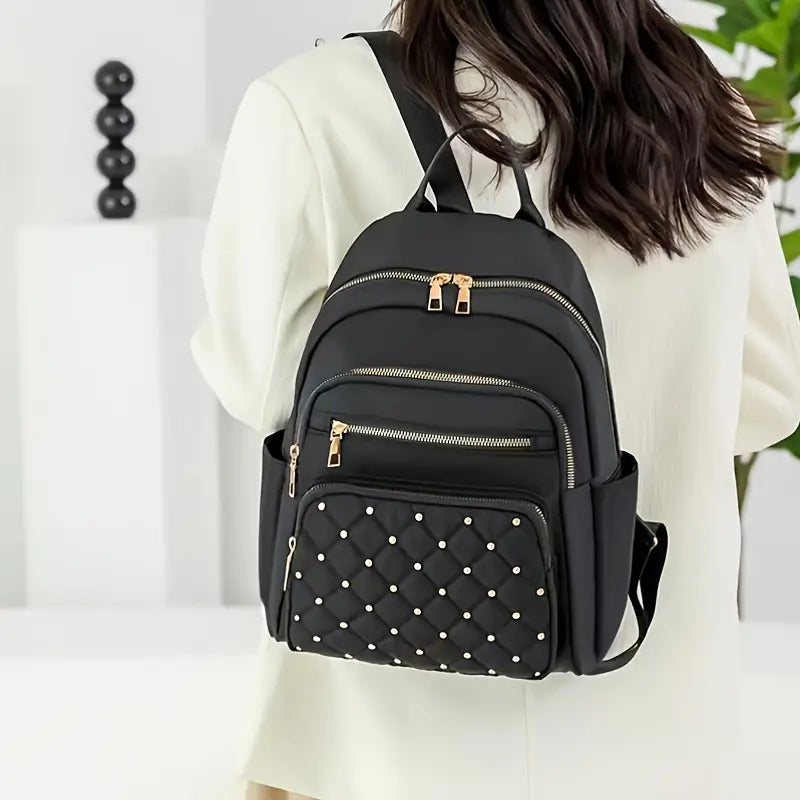 Women's Versatile Backpack Faux Leather for School,Travel & Office Black