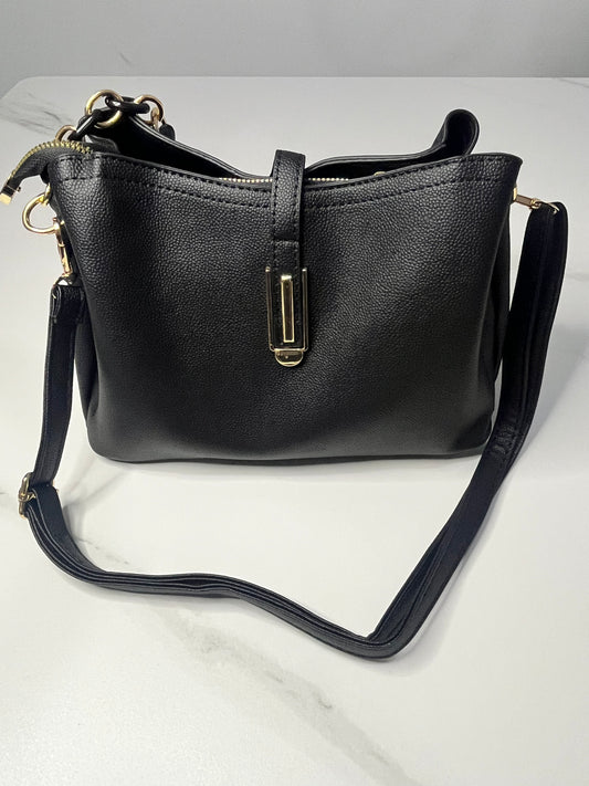 Women's Crossbody Bag Shoulder Handbag PU Leather Black