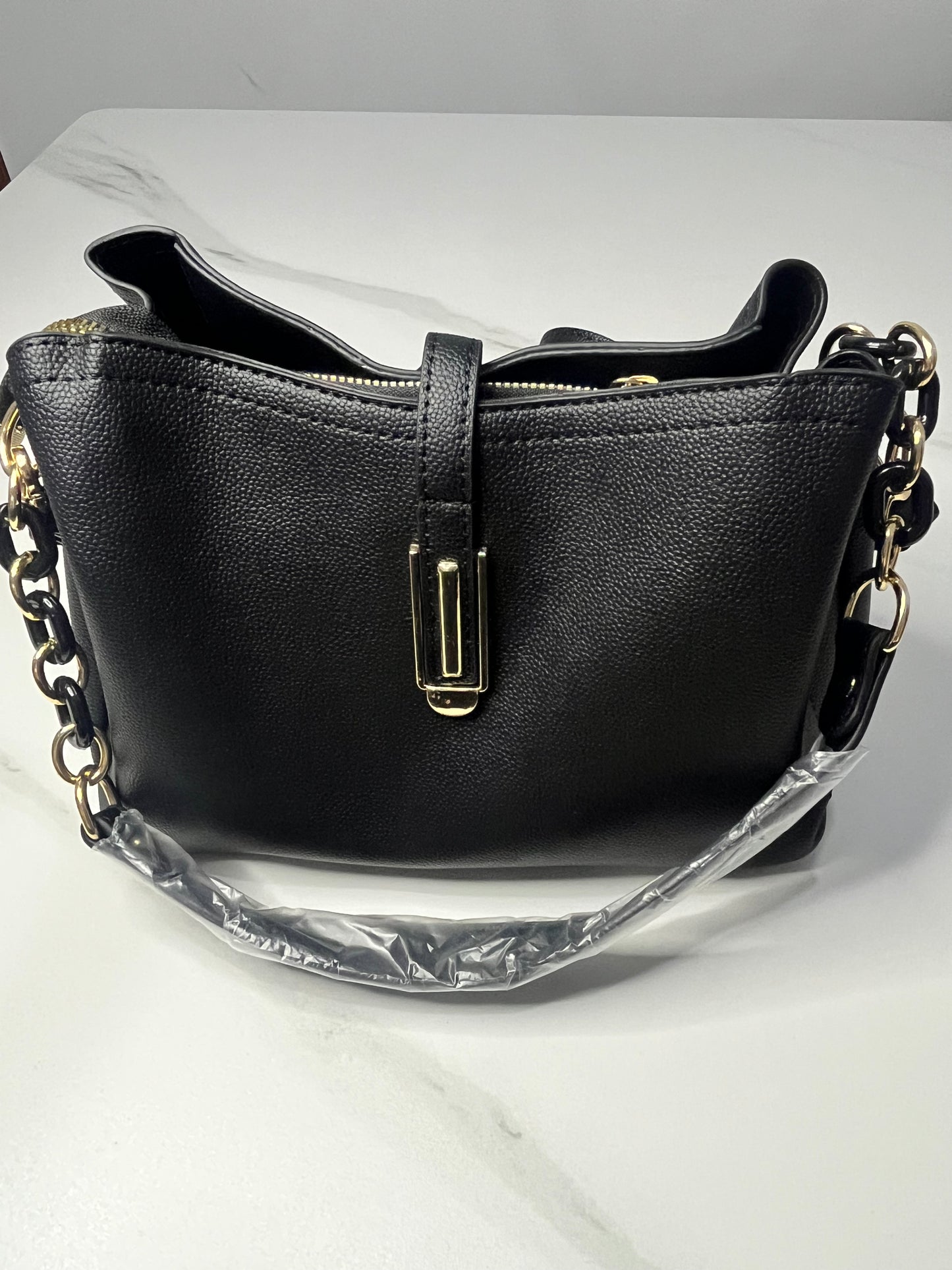 Women's Crossbody Bag Shoulder Handbag PU Leather Black