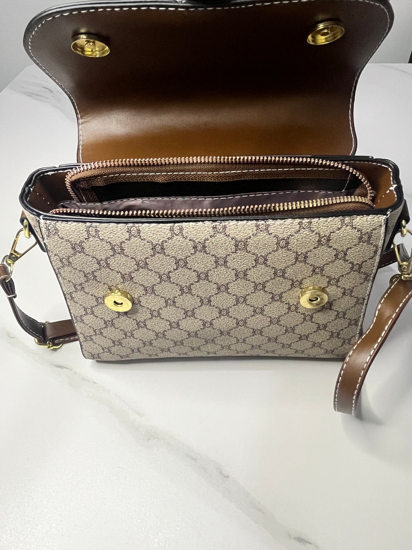 Women's Shoulder Crossbody Bag Classic Style Handbag Elegant Gray Grid