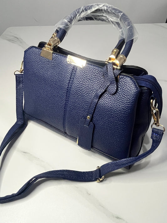 Women's Elegant Handbag, Tote with Shoulder Strap Versatile PU Leather Blue