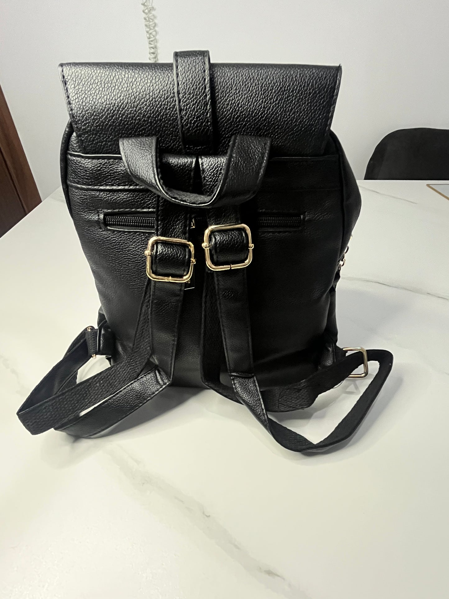 Women's Backpack Large Versatile Casual for Short Trips, Business PU Leather Black